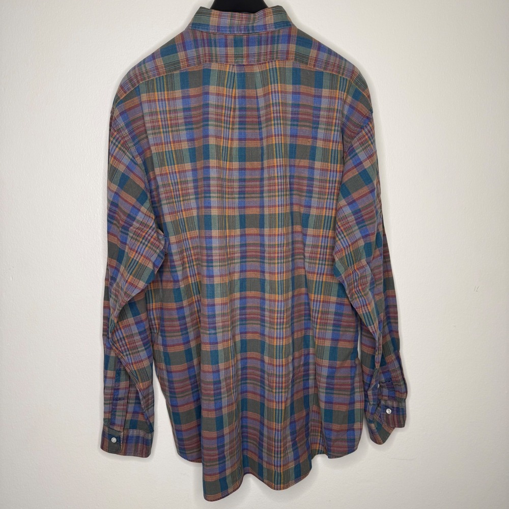 Ralph Lauren Blaire Plaid‎ Button Down Shirt Men's XXL 100 Cotton Multi Color - Picture 3 of 5